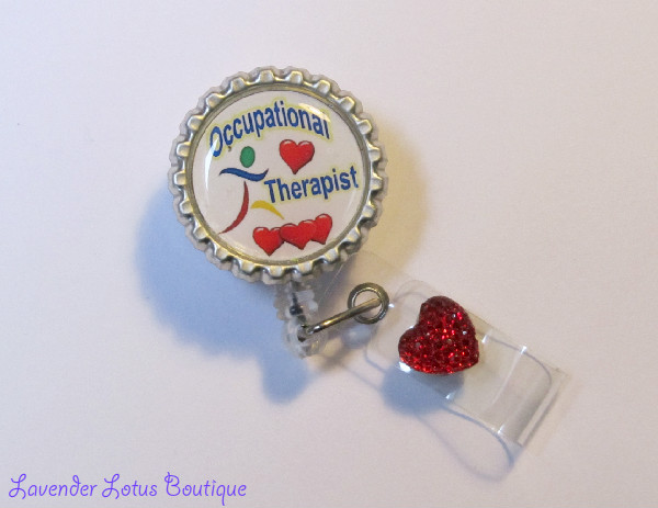 Occupational Therapit-retractable badge reel, retractable id reel, retractable badge holder, badge reels, id reels, id holders, id pulls, badge pulls, Occupational Therapy, Occupation Therapy gifts, fun badge reels, unique badge reels, designer badge reels, medical badge reels, badge reel gifts