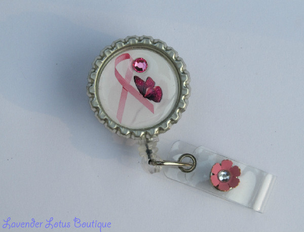 Pink Ribbon & Butterfly Breast Cancer Awareness-retractable, badge, reel, id, credentials, retractable badge reel, retractable id reel, retractable id holder, retractable credentials holder, Breast Cancer Awareness, Awareness retractable badge reel, Awareness badge reels, Awareness id reels, Awareness id holders, Breast Cancer badge reels, Breast Cancer id reels, Breast Cancer id reel, badge reels, id reels, id holders, credentials holders, Awareness gifts, nurse badge reels, teacher badge reels, office badge reels, fun badge reels, unique badge reels, custom badge reels, bottlecap badge reels, bottlecap id reels