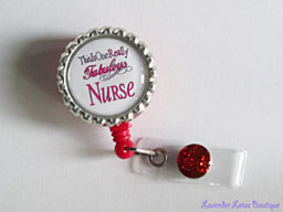 One Fabulous Nurse-Retractable, badgereel, idreel, nurse,red,fabulous,shimmer,credentials,gift,seal,clip,slide-on,gift