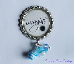 Imagine Pin-pin, brooch, broach, imagine, gift, swarovski crystal, crystal, lucite, flower, beads, jewelry 